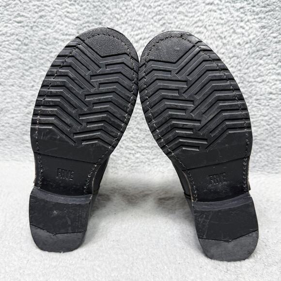 Frye Veronica Black Leather Ankle Boots with Buckle - Picture 8 of 9